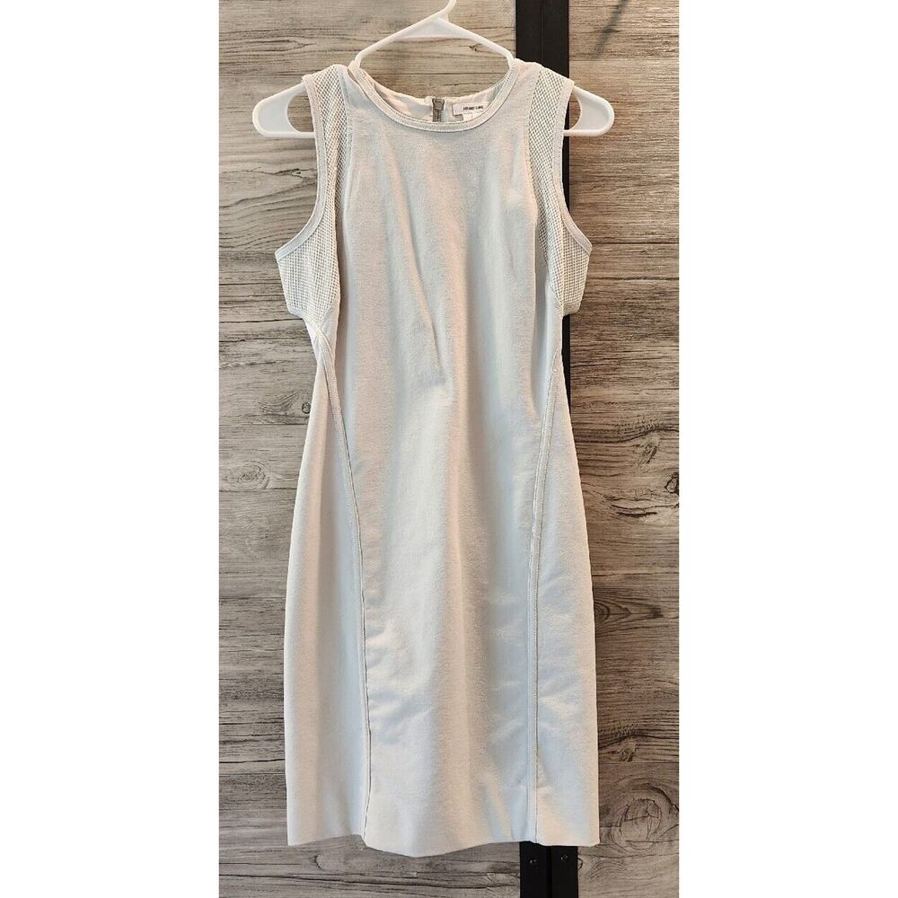 Helmut Lang Compress Twill in Prism Gray Cutout Back Sheath Dress 4 $425